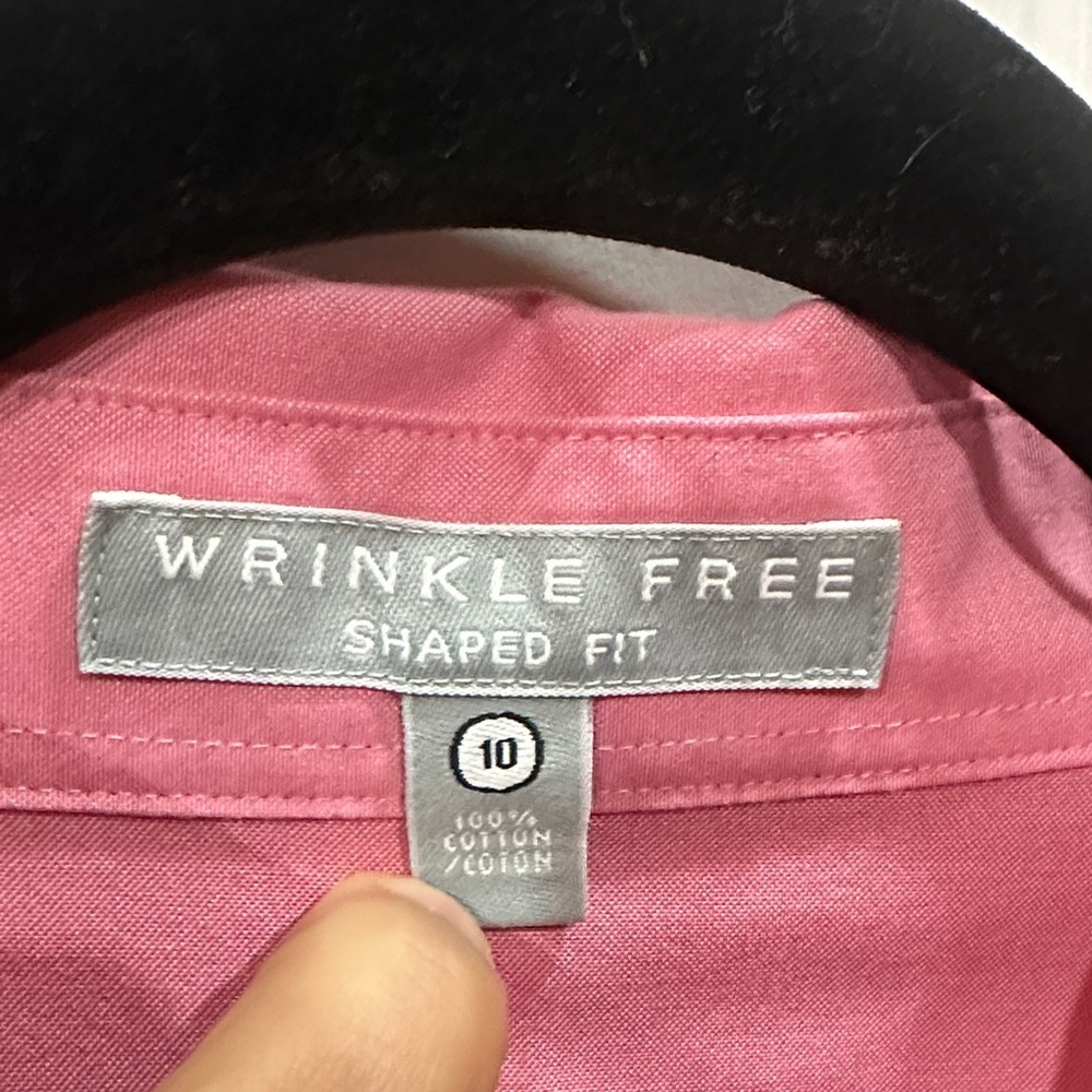NEW Wrinkle-Free Pink Shirt size 10 - Picture 2 of 9